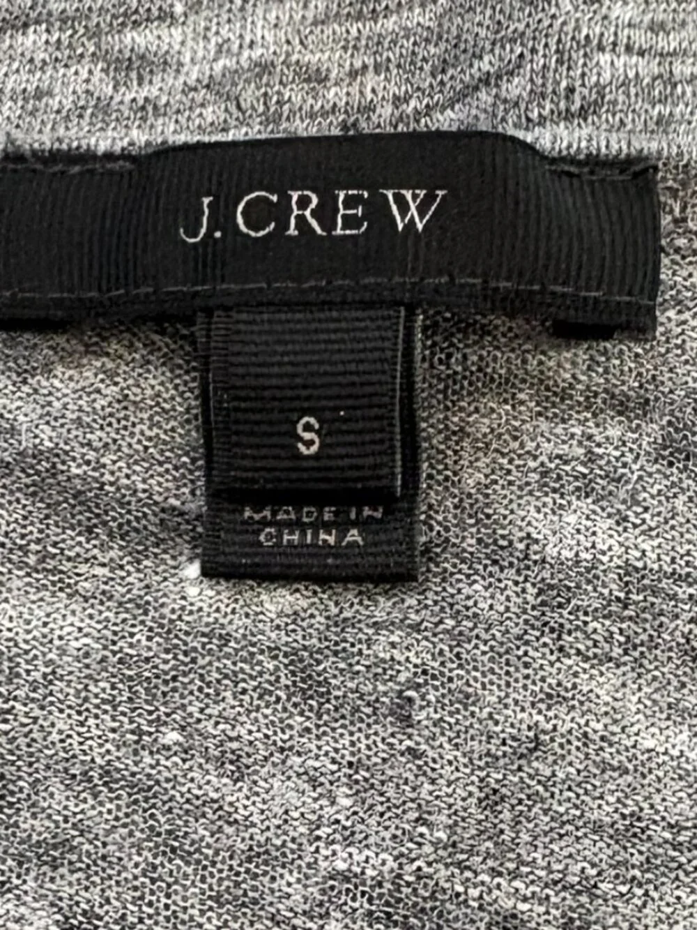 J Crew gray linen top with pleated short sleeves, size S